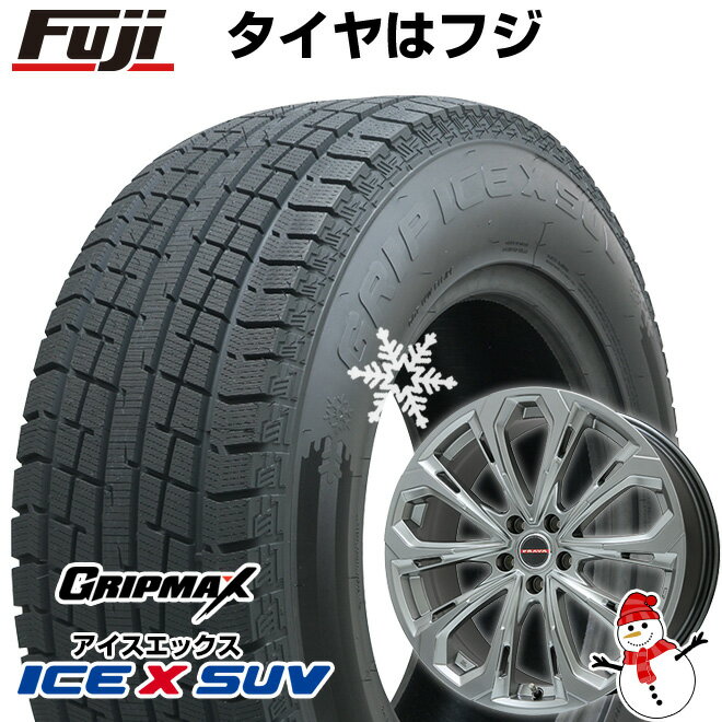 【新品国産5穴114.3車】 スタッドレスタイヤ ホイール4本セット 225/55R18 グリップマックス アイスX SUV BSW ブラックサイドウォール(限定2023年製) ビッグウエイ レイシーン プラバ5X 18インチ(送料無料)