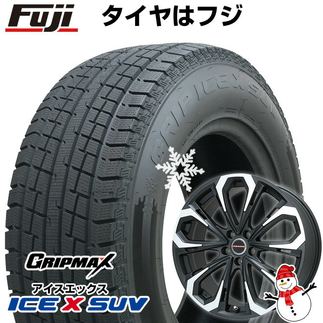 【新品国産5穴114.3車】 スタッドレスタイヤ ホイール4本セット 225/55R18 グリップマックス アイスX SUV BSW ブラックサイドウォール(限定2023年製) ビッグウエイ レイシーン プラバ5X 18インチ(送料無料)