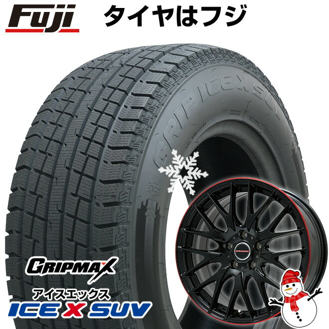 【新品国産5穴114.3車】 スタッドレスタイヤ ホイール4本セット 225/55R18 グリップマックス アイスX SUV BSW ブラックサイドウォール(限定2023年製) ビッグウエイ レイシーン プラバ9M 18インチ(送料無料)