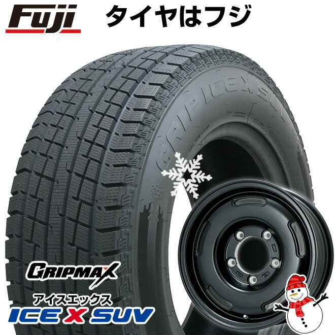 【新品】ジムニー スタッドレスタイヤ ホイール4本セット 185/85R16 グリップマックス アイスX SUV BSW ブラックサイドウォール(限定2022年製) プレミックス プディン(マットブラック) 16インチ(送料無料)