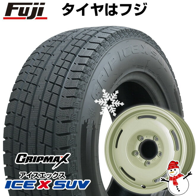 【新品】ジムニー スタッドレスタイヤ ホイール4本セット 185/85R16 グリップマックス アイスX SUV BSW ブラックサイドウォール(限定2022年製) プレミックス プディン(ホワイト) 16インチ(送料無料)