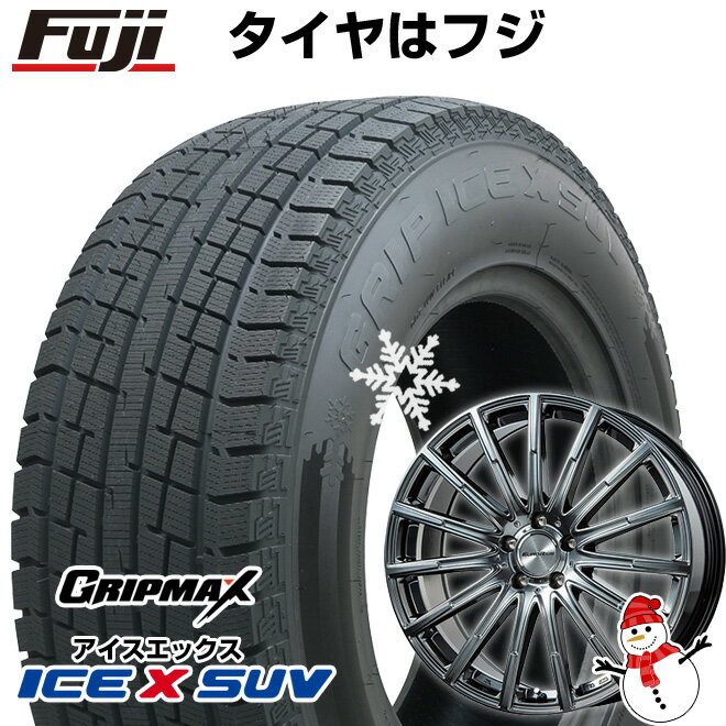 【新品】輸入車用 ベンツGLA（H247） スタッドレスタイヤ ホイール4本セット 235/55R18 グリップマックス アイスX SUV BSW ブラックサイドウォール(限定2023年製) ユーロアクシス エアフルト(クロームハイパーブラック) 18インチ(送料無料)