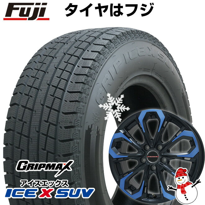 【新品国産5穴114.3車】 スタッドレスタイヤ ホイール4本セット 225/55R18 グリップマックス アイスX SUV BSW ブラックサイドウォール(限定2023年製) ビッグウエイ レイシーン プラバ5X 18インチ(送料無料)