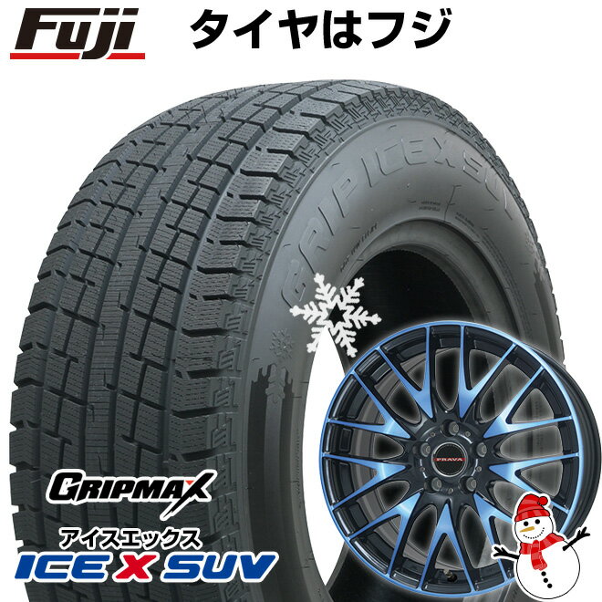 【新品国産5穴114.3車】 スタッドレスタイヤ ホイール4本セット 225/55R18 グリップマックス アイスX SUV BSW ブラックサイドウォール(限定2023年製) ビッグウエイ レイシーン プラバ9M 18インチ(送料無料)