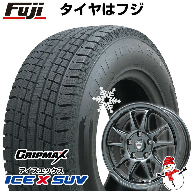 【新品国産5穴114.3車】 スタッドレスタイヤ ホイール4本セット 235/60R18 グリップマックス アイスX SUV BSW ブラックサイドウォール(限定2023年製) ブランドル KF28 18インチ(送料無料)