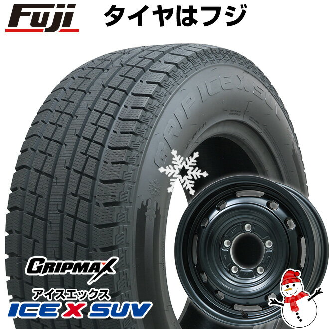 【新品】ジムニー スタッドレスタイヤ ホイール4本セット 185/85R16 グリップマックス アイスX SUV BSW ブラックサイドウォール(限定2022年製) レアマイスター LMG OFF-STYLE 2 (マットブラック) 16インチ(送料無料)