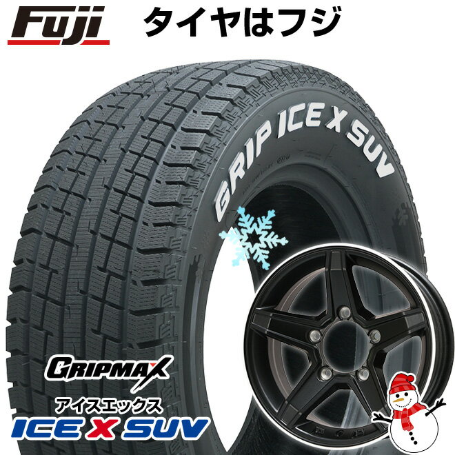 【新品】ジムニー スタッドレスタイヤ ホイール4本セット 185/85R16 グリップマックス アイスX SUV RWL ホワイトレター(限定2022年製) プレミックス エステラ(マットブラック/リムポリッシュ) 16インチ(送料無料)