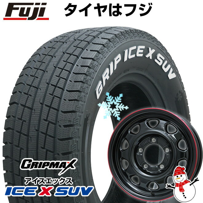 【新品】ジムニー スタッドレスタイヤ ホイール4本セット 185/85R16 グリップマックス アイスX SUV RWL ホワイトレター(限定2022年製) レアマイスター LMG OFF-STYLE(グロスブラック/レッドリム) 16インチ(送料無料)