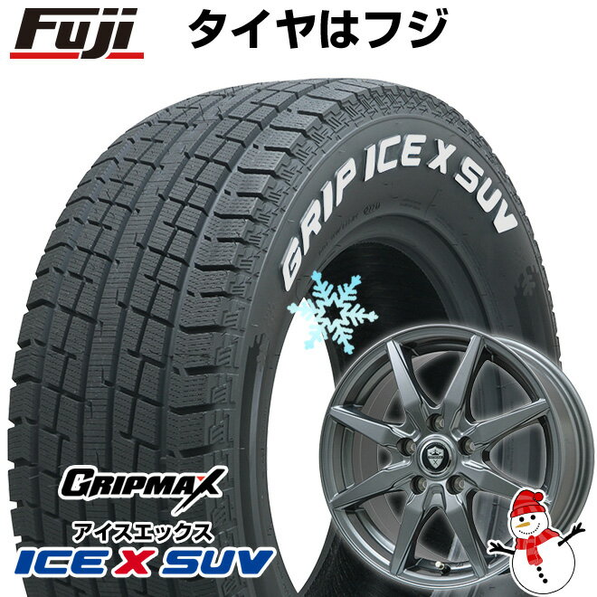 【新品国産5穴114.3車】 スタッドレスタイヤ ホイール4本セット 215/70R16 グリップマックス アイスX SUV RWL ホワイトレター(限定2022年製) ブランドル CJ28 16インチ(送料無料)