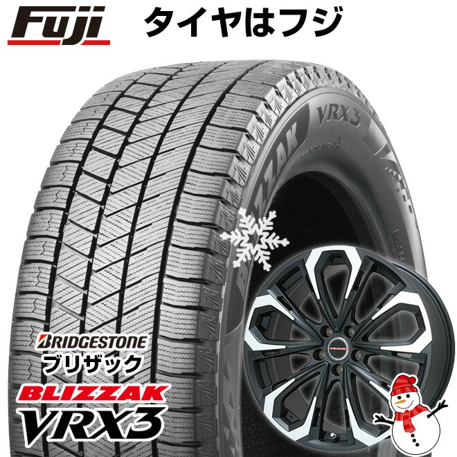 【新品国産5穴114.3車】 スタッドレスタイヤ ホイール4本セット 225/55R18 ブリヂストン ブリザック VRX3 ビッグウエイ レイシーン プラバ5X(マットブラックポリッシュ) 18インチ(送料無料)