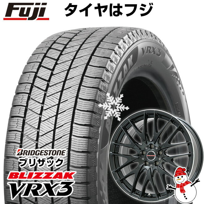 【新品国産5穴114.3車】 スタッドレスタイヤ ホイール4本セット 225/55R18 ブリヂストン ブリザック VRX3 ビッグウエイ レイシーン プラバ9M(グロスブラック/リムポリッシュ) 18インチ(送料無料)