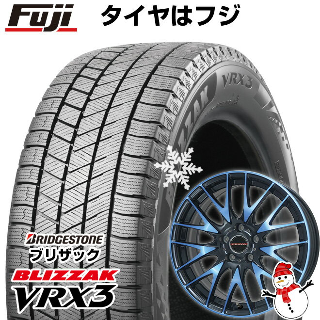 【新品国産5穴114.3車】 スタッドレスタイヤ ホイール4本セット 225/55R18 ブリヂストン ブリザック VRX3 ビッグウエイ レイシーン プラバ9M(ブルークリア) 18インチ(送料無料)