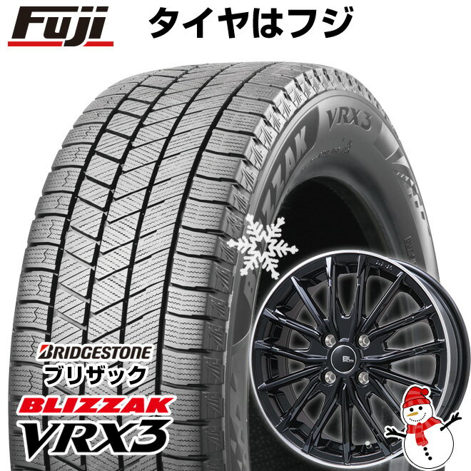 【新品国産4穴100車】 スタッドレスタイヤ ホイール4本セット 195/55R15 ブリヂストン ブリザック VRX3 ブランドルライン DF-10M グロスブラック/リムポリッシュ 15インチ(送料無料)