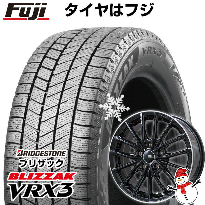 【新品国産5穴114.3車】 スタッドレスタイヤ ホイール4本セット 205/65R15 ブリヂストン ブリザック VRX3 ブランドルライン DF-10M グロスブラック/リムポリッシュ 15インチ(送料無料)