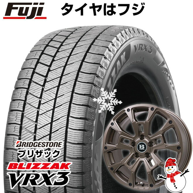 【新品国産5穴114.3車】 スタッドレスタイヤ ホイール4本セット 225/65R17 ブリヂストン ブリザック VRX3 ビッグウエイ B-LUGNAS BRD(マットブロンズ) 17インチ(送料無料)