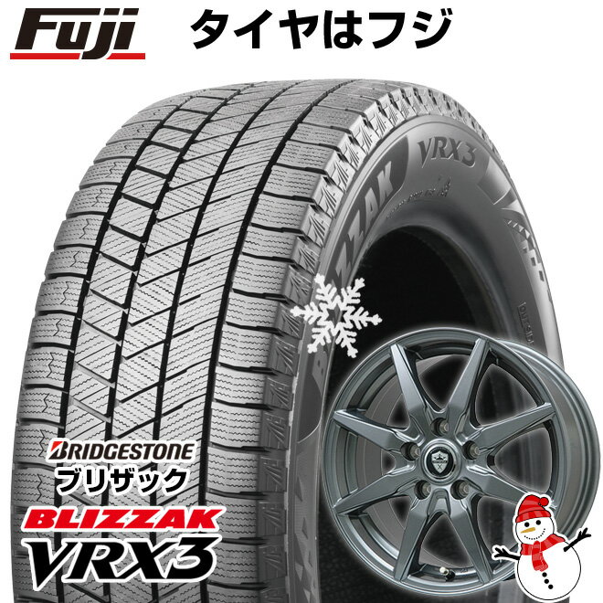 【新品 軽自動車】 スタッドレスタイヤ ホイール4本セット 155/80R13 ブリヂストン ブリザック VRX3 ブランドル CJ28 13インチ ※パッソ装着不可(送料無料)