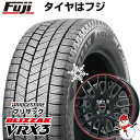 【新品国産4穴100車】 スタッドレスタイヤ ホイール4本セット 185/55R15 ブリヂストン ブリザック VRX3 ビッグウエイ LEYSEEN プラバ9MJrII グロスブラック/レッドリム 15インチ(送料無料)