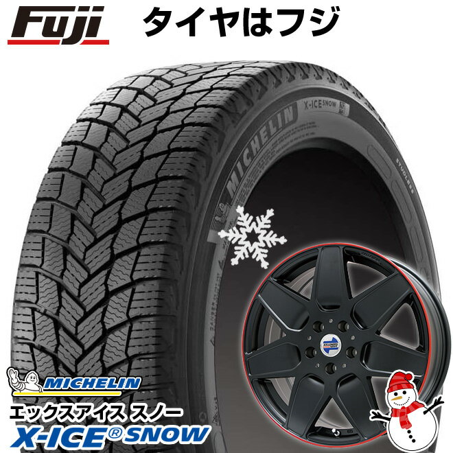 【新品】輸入車用 MINI（F60 JCW） スタッドレスタイヤ ホイール4本セット 225/50R18 ミシュラン エックスアイス スノー ケレナーズ M7(マットブラック/リムレッドライン) 18インチ(送料無料)
