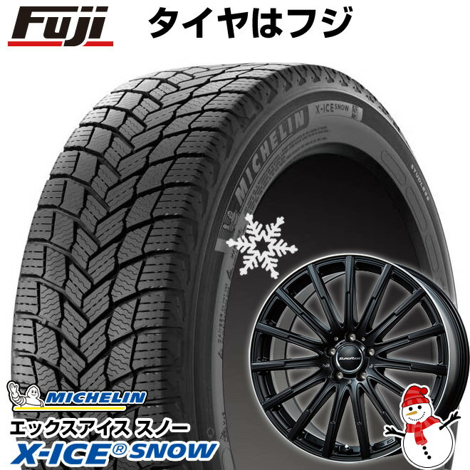 【新品】輸入車用 ベンツEクラス（W213） スタッドレスタイヤ ホイール4本セット 245/45R18 ミシュラン エックスアイス スノー ユーロアクシス エアフルト(マットブラック/リムポリッシュ) 18インチ(送料無料)