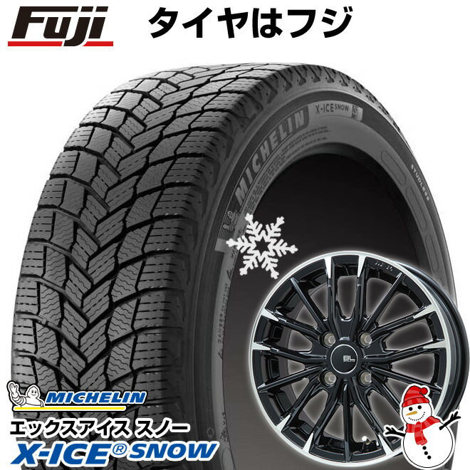 【新品国産車用4穴100】 スタッドレスタイヤ ホイール4本セット 185/65R15 ミシュラン エックスアイス スノー ブランドルライン DF-10M グロスブラック/カットスポーク 5.5J 15インチ(送料無料)
