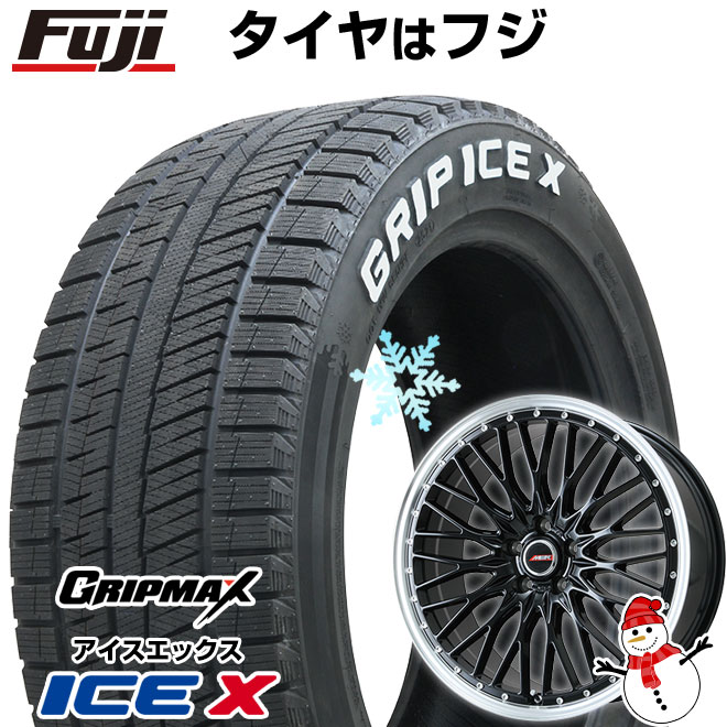 【新品国産5穴114.3車】 スタッドレスタイヤ ホイール4本セット 215/60R17 グリップマックス アイスX RWL ホワイトレター(限定) プレミックス MER PROMESH グロスブラック/リムポリッシュ 17インチ(送料無料)