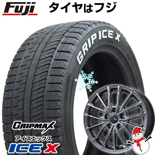 【新品国産5穴114.3車】 スタッドレスタイヤ ホイール4本セット 205/65R16 グリップマックス アイスX RWL ホワイトレター(限定) ブランドルライン DF-10M ハイパーグレー 16インチ(送料無料)