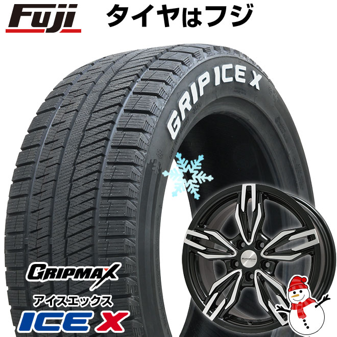 【新品】輸入車用 MINI（F60） スタッドレスタイヤ ホイール4本セット 205/65R16 グリップマックス アイスX RWL ホワイトレター(限定) ビッグウエイ EURO BAHN VTX(ブラックポリッシュ) 16インチ(送料無料)