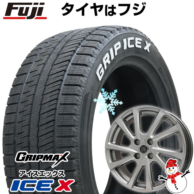 【新品国産車用5穴114.3】 スタッドレスタイヤ ホイール4本セット 215/60R16 グリップマックス アイスX RWL ホワイトレター(限定) ブランドルライン ボレアノ10 メタリックグレー 6.5J 16インチ(送料無料)