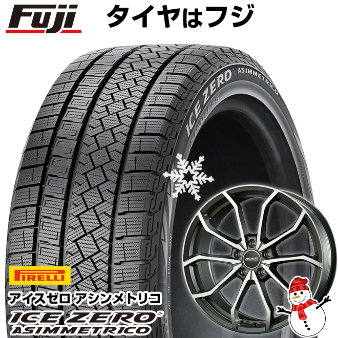 【新品】輸入車用 アウディA6（F2） スタッドレスタイヤ ホイール4本セット 225/55R18 ピレリ ウィンター アイスゼロアシンメトリコ MAK レーベ FF 18インチ(送料無料)