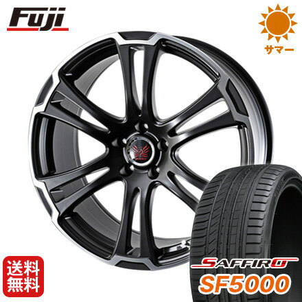 タイヤはフジ 送料無料 ALGERNON アルジェノン フェニーチェ TW-1 7J 7.00-18 SAFFIRO サフィーロ SF5000(限定) 225/55R18 18インチ サマータイヤ ホイール4本セット