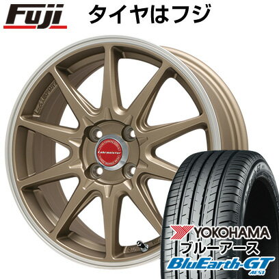 【新品国産車用4穴100】 夏タイヤ ホイール4本セット 195/45R16 ヨコハマ ブルーアース GT AE51 レアマイスター LMスポーツRS10(マットブロンズリムポリッシュ) 16インチ(送料無料)