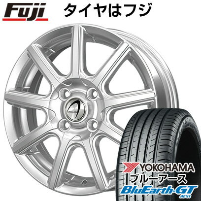 【新品国産4穴100車】 夏タイヤ ホイール4本セット 185/55R15 ヨコハマ ブルーアース GT AE51 テクノピア アルテミス NS9 15インチ(送料無料)