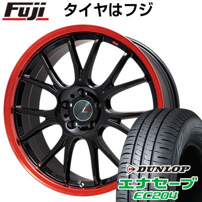 タイヤはフジ 送料無料 LEHRMEISTER レアマイスター ヴァッサーノ(ブラック/レッドクリア) 7J 7.00-18 DUNLOP エナセーブ EC204 215/50R18 18インチ サマータイヤ ホイール4本セット