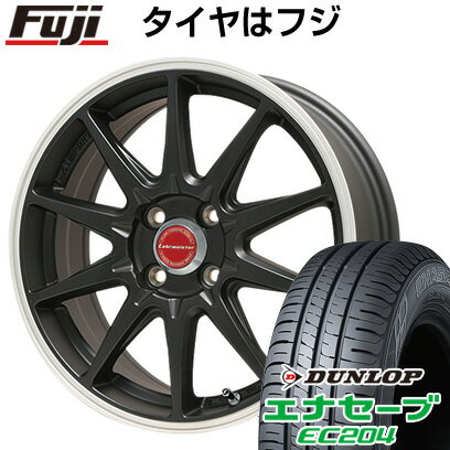 【新品 軽自動車】 夏タイヤ ホイール4本セット 165/55R14 ダンロップ エナセーブ EC204 レアマイスター LMスポーツRS10(マットブラックリムポリッシュ) 14インチ(送料無料)