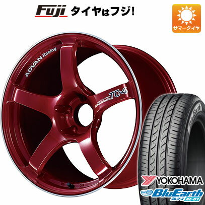 【新品国産4穴100車】 夏タイヤ ホイール4本セット 185/55R15 ヨコハマ ブルーアース AE-01 ヨコハマ アドバンレーシング TC4 15インチ(送料無料) サマータイヤ