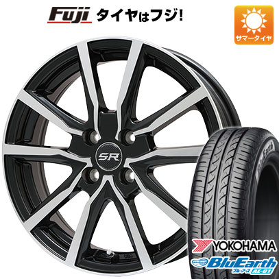 【新品国産4穴100車】 夏タイヤ ホイール4本セット 185/55R15 ヨコハマ ブルーアース AE-01 ブランドル N52BP 15インチ(送料無料) サマータイヤ