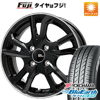 【新品国産5穴114.3車】 夏タイヤ ホイール4本セット 195/60R16 ヨコハマ ブルーアース AE-01F ブランドルライン レツィオ ブラックリムポリッシュ 16インチ(送料無料)