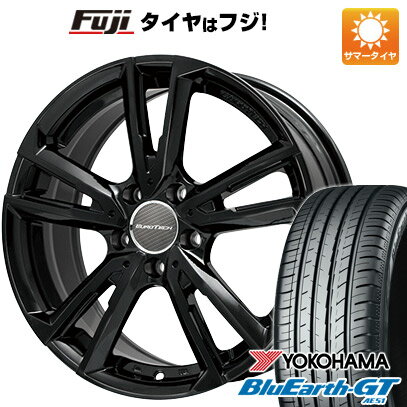 【新品】輸入車用 ボルボ（V40） 夏タイヤ ホイール4本セット 205/55R16 ヨコハマ ブルーアース GT AE51 ユーロテック ガヤ ソリ(グロスブラック) 16インチ(送料無料)