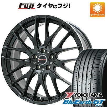【新品国産5穴100車】 夏タイヤ ホイール4本セット 225/35R19 ヨコハマ ブルーアース GT AE51 ビッグウエイ レイシーン プラバ9M(グロスブラック/リムポリッシュ) 19インチ(送料無料) サマータイヤ
