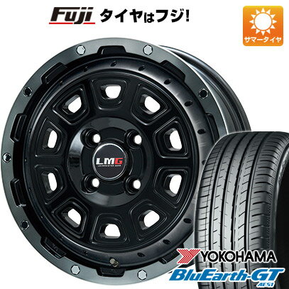 【新品国産4穴100車】 夏タイヤ ホイール4本セット 195/45R16 ヨコハマ ブルーアース GT AE51 レアマイスター LMG DS-10 ブラック/ブラッククリアリム 16インチ(送料無料) サマータイヤ