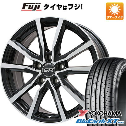 【新品国産車用5穴114.3】 夏タイヤ ホイール4本セット 215/60R17 ヨコハマ ブルーアース XT AE61 エルベ Vスポーク 17インチ(送料無料)