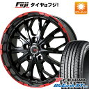 【新品国産5穴114.3車】 夏タイヤ ホイール4本セット 225/55R19 ヨコハマ ブルーアース XT AE61 レアマイスター LMG ヴァスティア(グロスブラック/レッドリム) 19インチ(送料無料)