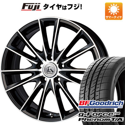 【新品国産5穴100車】 夏タイヤ ホイール4本セット 225/40R19 BFグッドリッチ(フジ専売) g-FORCE フェノム T/A テクノピア カシーナ FV-7 19インチ(送料無料)