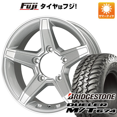 【新品】ジムニー 夏タイヤ ホイール4本セット 185/85R16 ブリヂストン デューラー M/T674 プレミックス エステラ(シルバー/リムポリッシュ) 16インチ(送料無料)