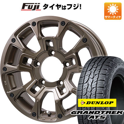 【新品】ジムニーシエラ 夏タイヤ ホイール4本セット 215/70R16 ダンロップ グラントレック AT5 ビッグウエイ B-LUGNAS BRD(マットブロンズ) 16インチ(送料無料)