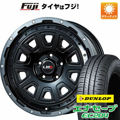 【新品国産5穴114.3車】 夏タイヤ ホイール4本セット 215/65R16 ダンロップ エナセーブ EC204 レアマイスター LMG DS-10 ブラック/ブラッククリアリム 16インチ(送料無料) サマータイヤ