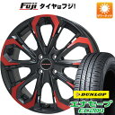 【新品国産4穴100車】 夏タイヤ ホイール4本セット 185/55R16 ダンロップ エナセーブ EC204 ビッグウエイ レイシーン プラバ5X(レッドクリア) 16インチ(送料無料) サマータイヤ