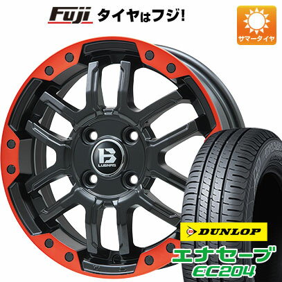 【新品国産5穴114.3車】 夏タイヤ ホイール4本セット 215/60R16 ダンロップ エナセーブ EC204 ビッグウエイ B-LUGNAS FRD(マットブラック/レッドリム) 16インチ(送料無料) サマータイヤ