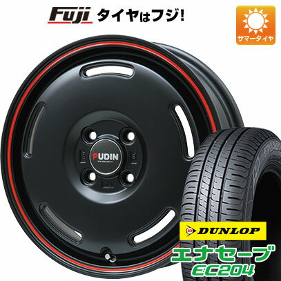 楽天フジコーポレーション5/15限定!エントリーでポイント最大39倍! 【新品 軽自動車】 夏タイヤ ホイール4本セット 165/55R14 ダンロップ エナセーブ EC204 プレミックス プディン（マットブラック/レッドライン） 14インチ（送料無料）