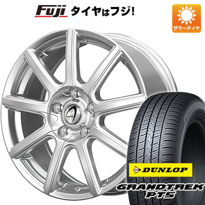 【新品国産5穴114.3車】 夏タイヤ ホイール4本セット 235/55R18 ダンロップ グラントレック PT5 テクノピア アルテミス NS9 18インチ(送料無料)